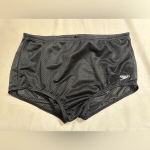 Speedo Men’s Square Leg Poly Mesh Training Swimsuit Black Size 34 NWT